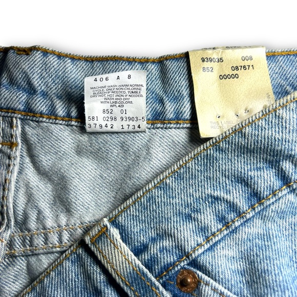 High Rise Levi’s Denim Shorts 1990s Vintage Jorts Blue Jean Button Deadstock NWT - Picture 7 of 7